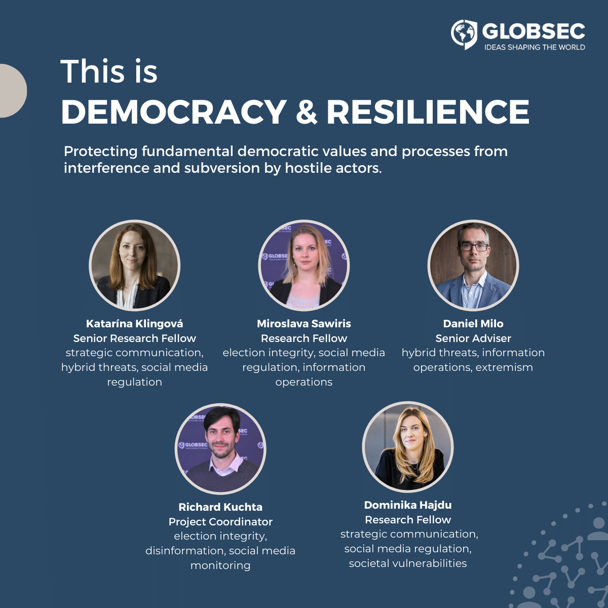 Members of GLOBSEC's Democracy & Resilience programme