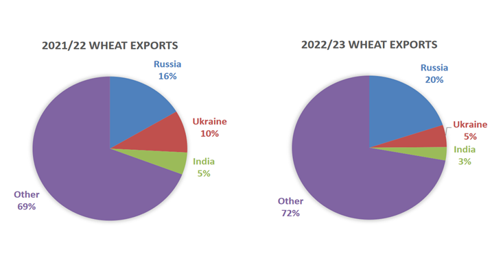 Wheat exports graph