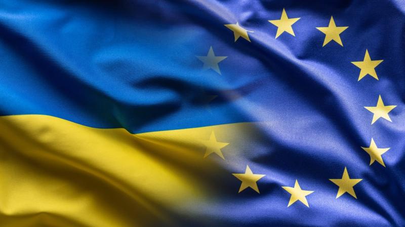 Ukraine and EU flag collage